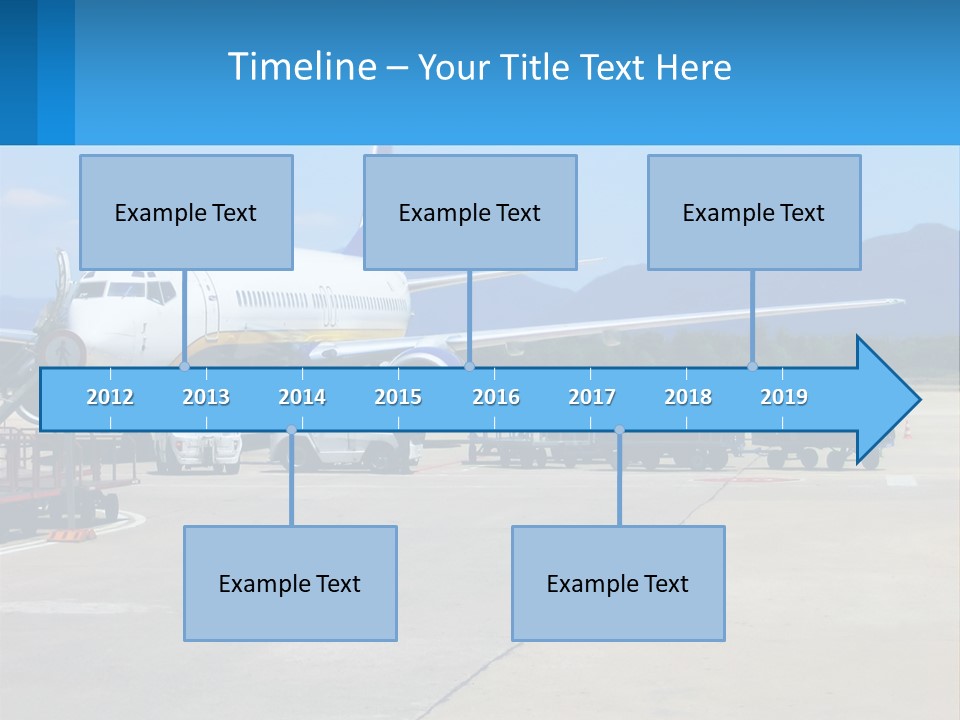 A Plane Is Parked On The Tarmac With Luggage PowerPoint Template