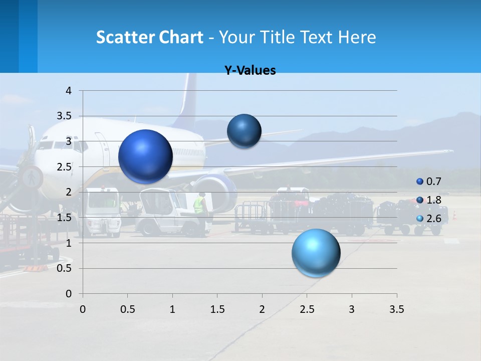 A Plane Is Parked On The Tarmac With Luggage PowerPoint Template