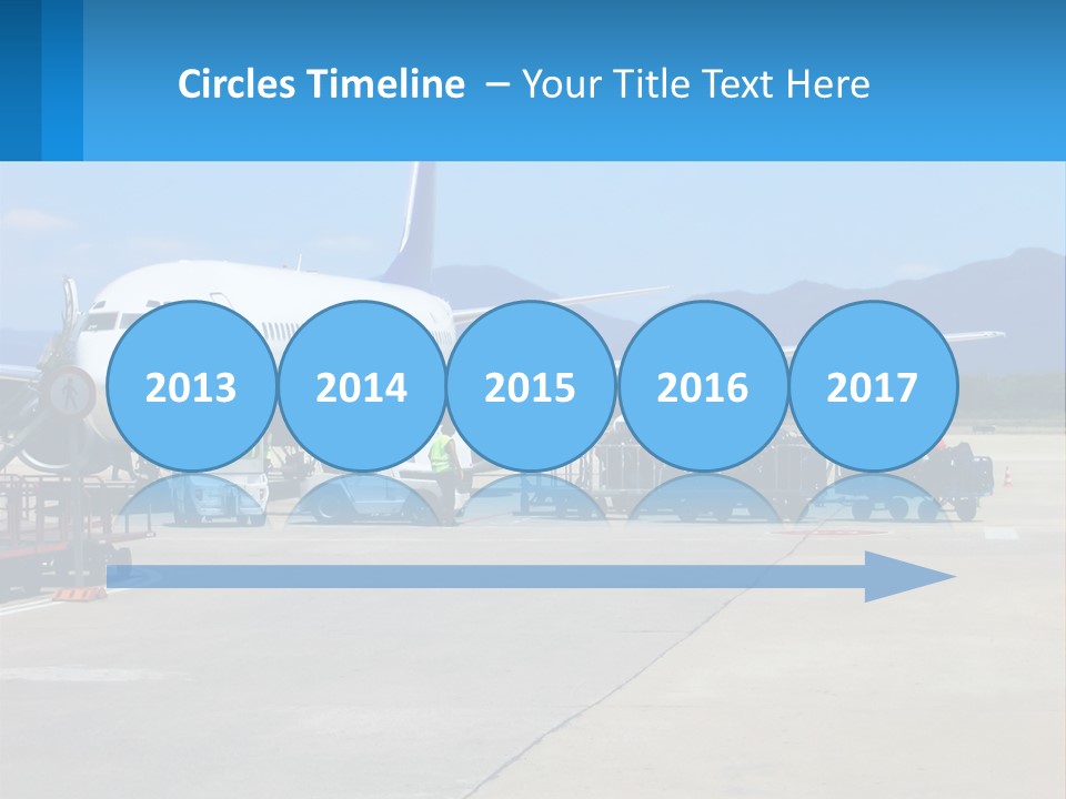 A Plane Is Parked On The Tarmac With Luggage PowerPoint Template