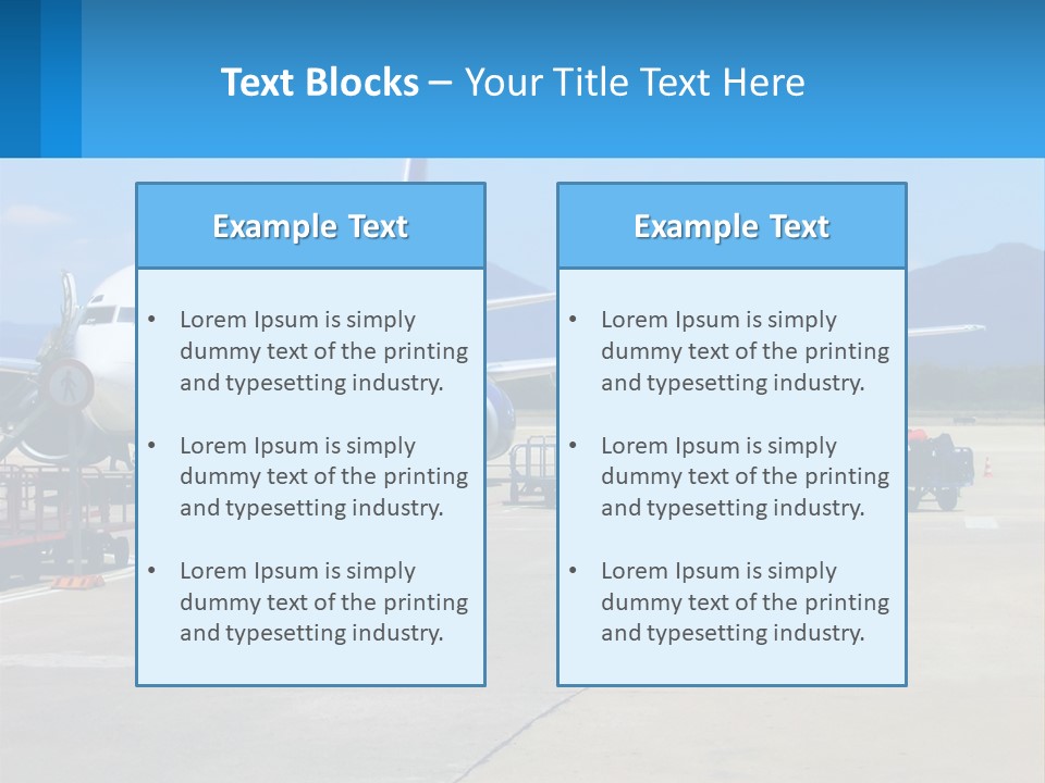 A Plane Is Parked On The Tarmac With Luggage PowerPoint Template