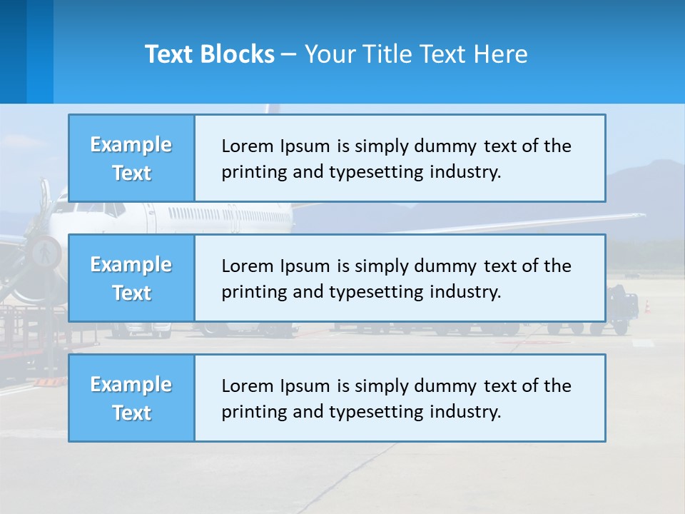 A Plane Is Parked On The Tarmac With Luggage PowerPoint Template