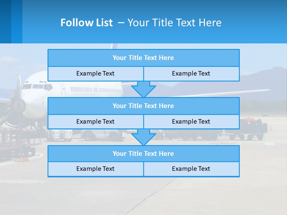 A Plane Is Parked On The Tarmac With Luggage PowerPoint Template