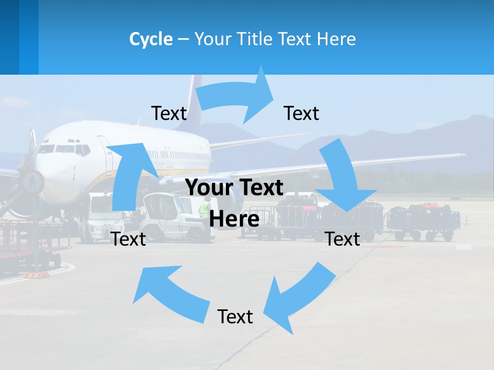 A Plane Is Parked On The Tarmac With Luggage PowerPoint Template