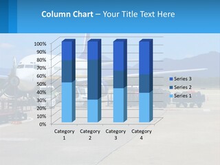 A Plane Is Parked On The Tarmac With Luggage PowerPoint Template