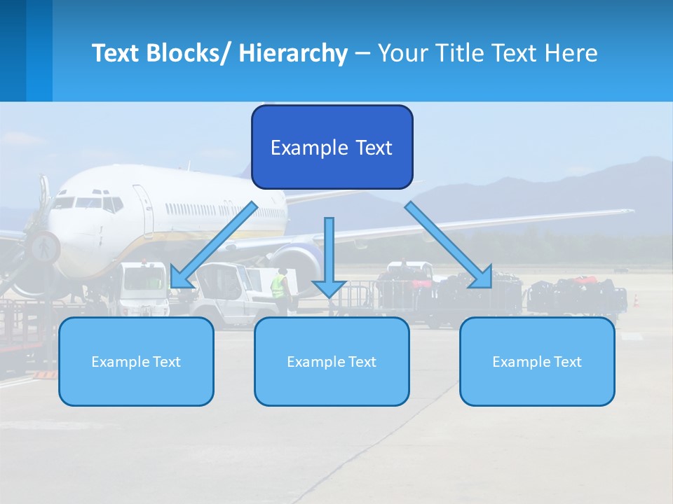 A Plane Is Parked On The Tarmac With Luggage PowerPoint Template
