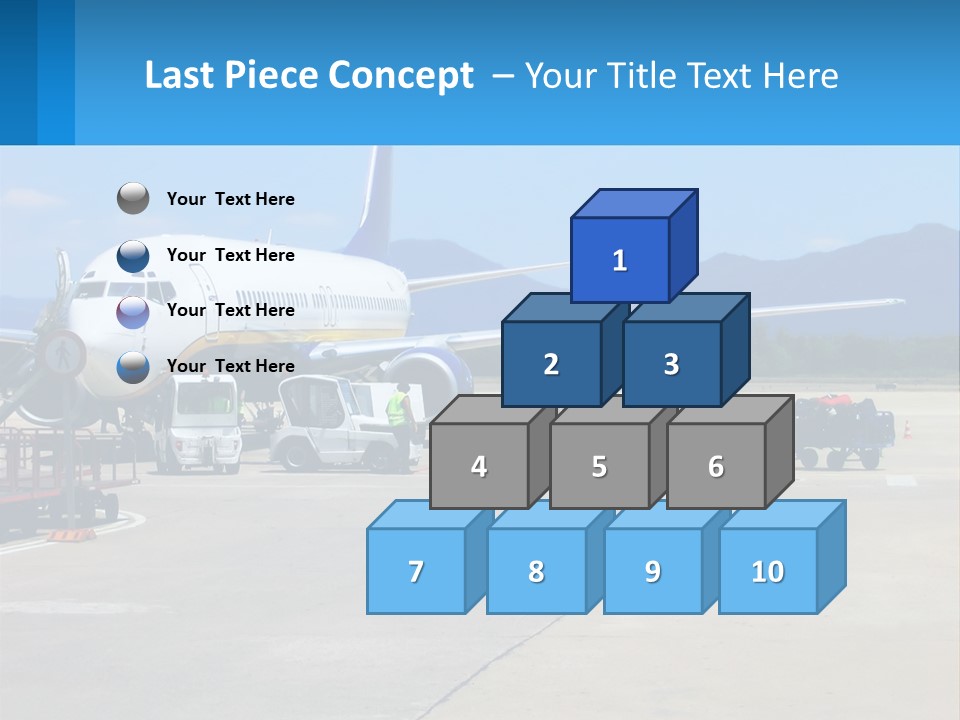 A Plane Is Parked On The Tarmac With Luggage PowerPoint Template