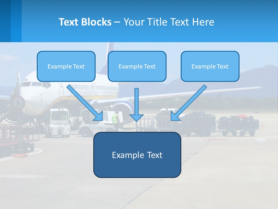 A Plane Is Parked On The Tarmac With Luggage PowerPoint Template