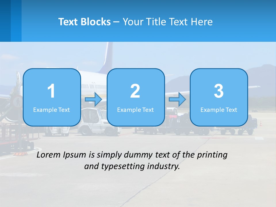 A Plane Is Parked On The Tarmac With Luggage PowerPoint Template