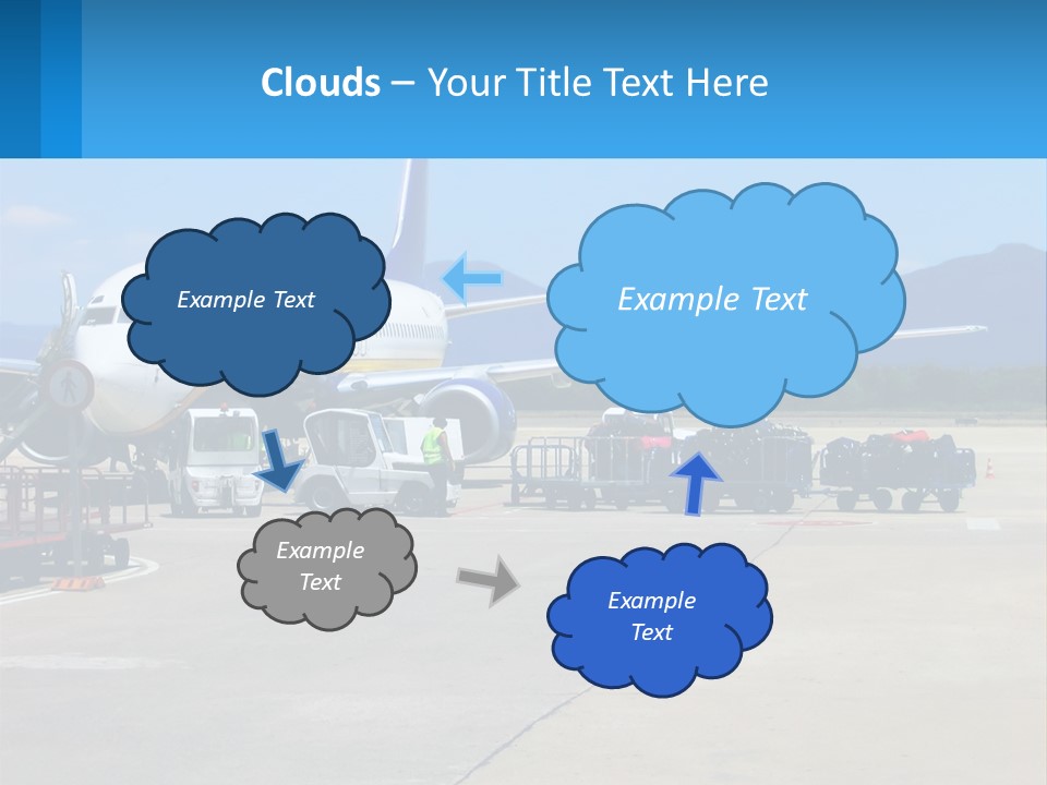 A Plane Is Parked On The Tarmac With Luggage PowerPoint Template