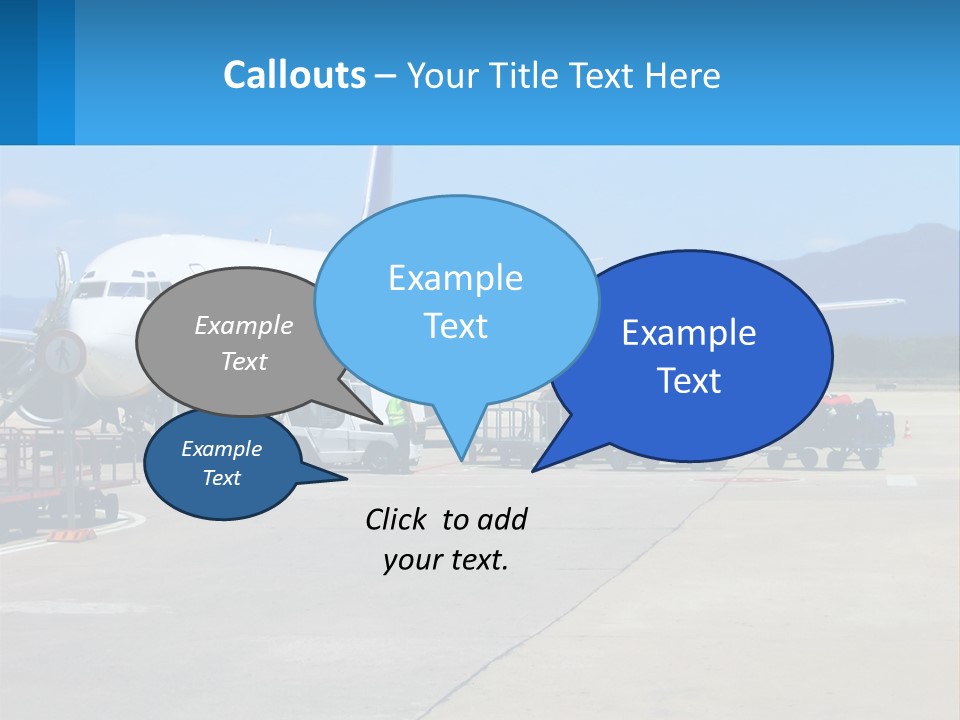A Plane Is Parked On The Tarmac With Luggage PowerPoint Template