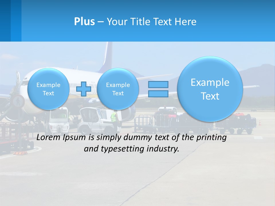 A Plane Is Parked On The Tarmac With Luggage PowerPoint Template