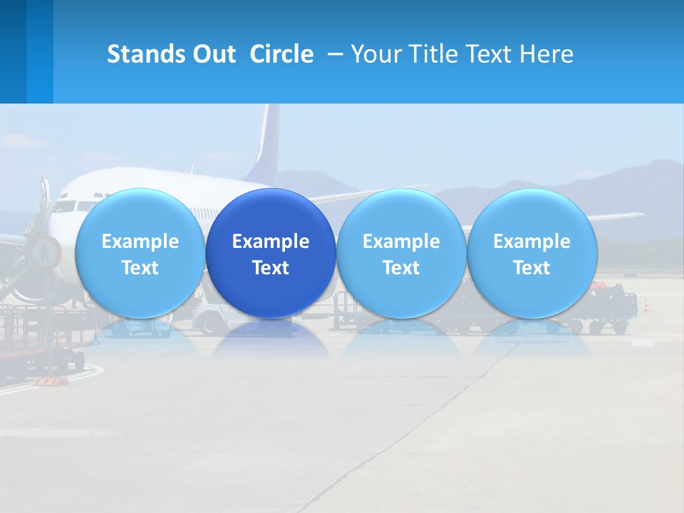 A Plane Is Parked On The Tarmac With Luggage PowerPoint Template