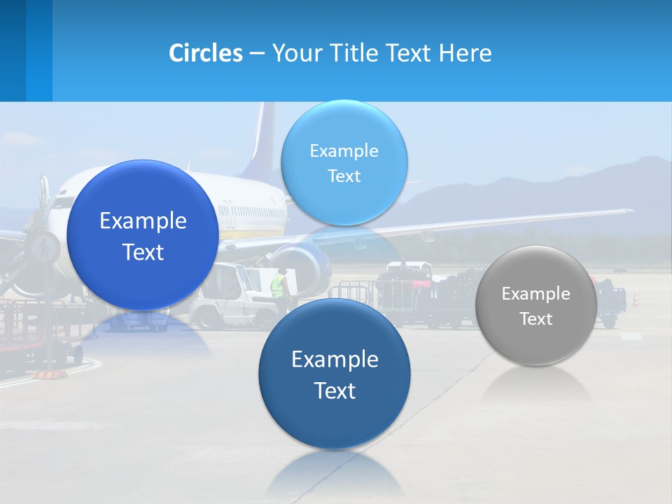 A Plane Is Parked On The Tarmac With Luggage PowerPoint Template