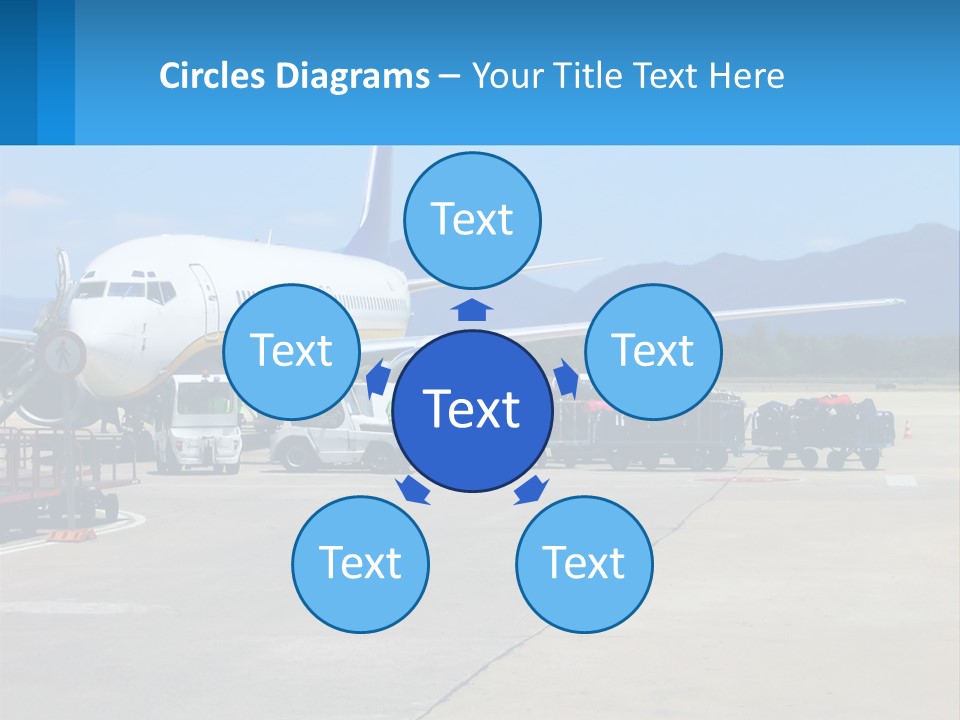 A Plane Is Parked On The Tarmac With Luggage PowerPoint Template