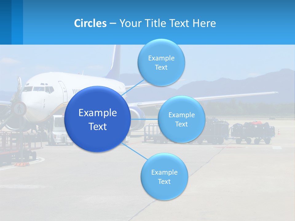 A Plane Is Parked On The Tarmac With Luggage PowerPoint Template