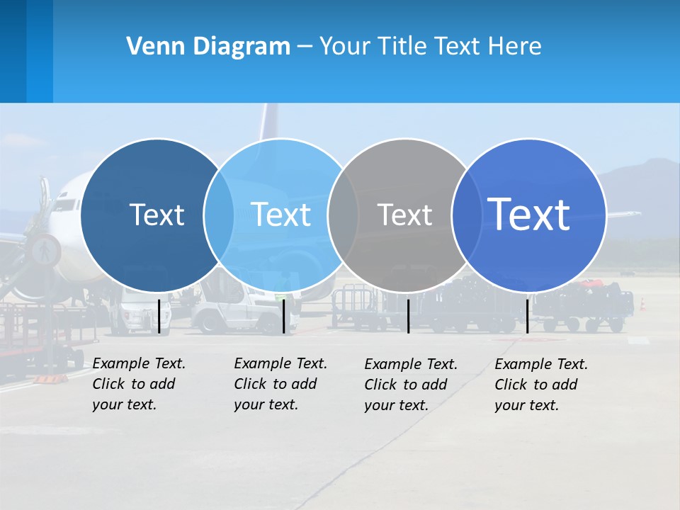 A Plane Is Parked On The Tarmac With Luggage PowerPoint Template