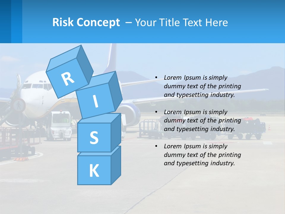 A Plane Is Parked On The Tarmac With Luggage PowerPoint Template
