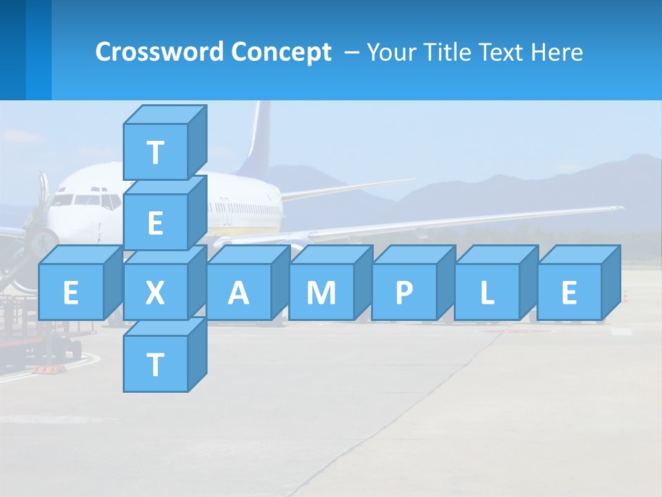 A Plane Is Parked On The Tarmac With Luggage PowerPoint Template