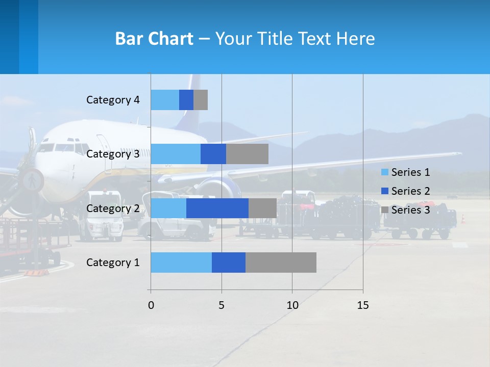 A Plane Is Parked On The Tarmac With Luggage PowerPoint Template