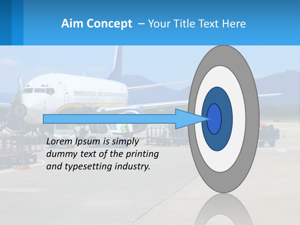 A Plane Is Parked On The Tarmac With Luggage PowerPoint Template