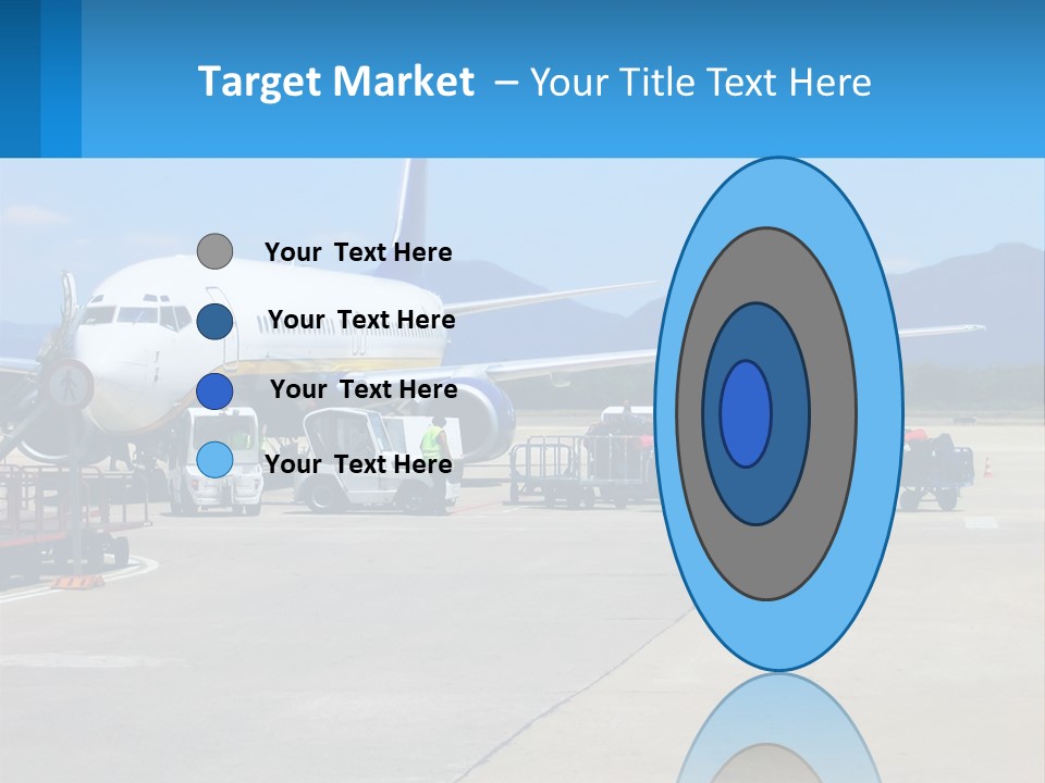 A Plane Is Parked On The Tarmac With Luggage PowerPoint Template