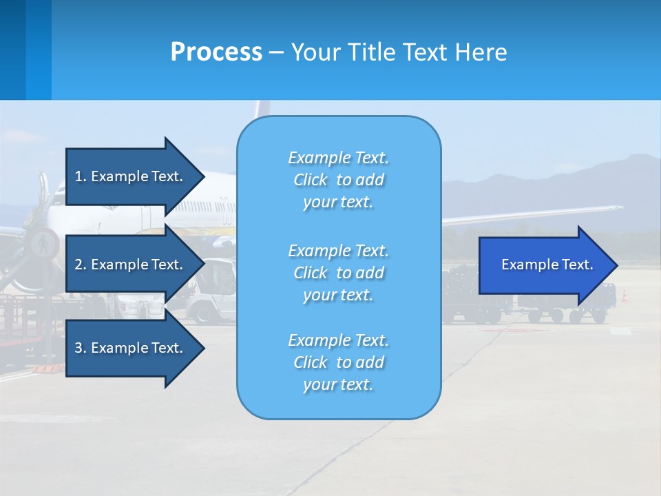 A Plane Is Parked On The Tarmac With Luggage PowerPoint Template