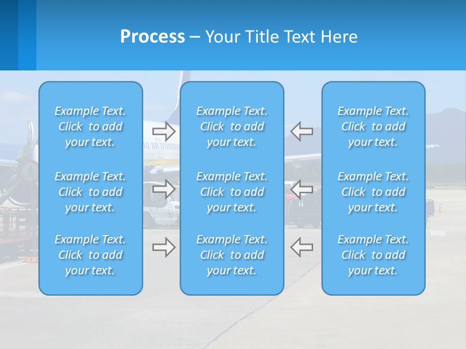 A Plane Is Parked On The Tarmac With Luggage PowerPoint Template