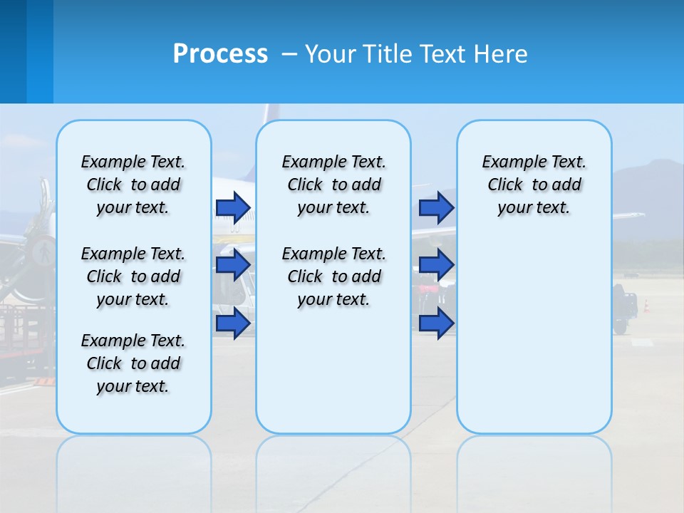 A Plane Is Parked On The Tarmac With Luggage PowerPoint Template