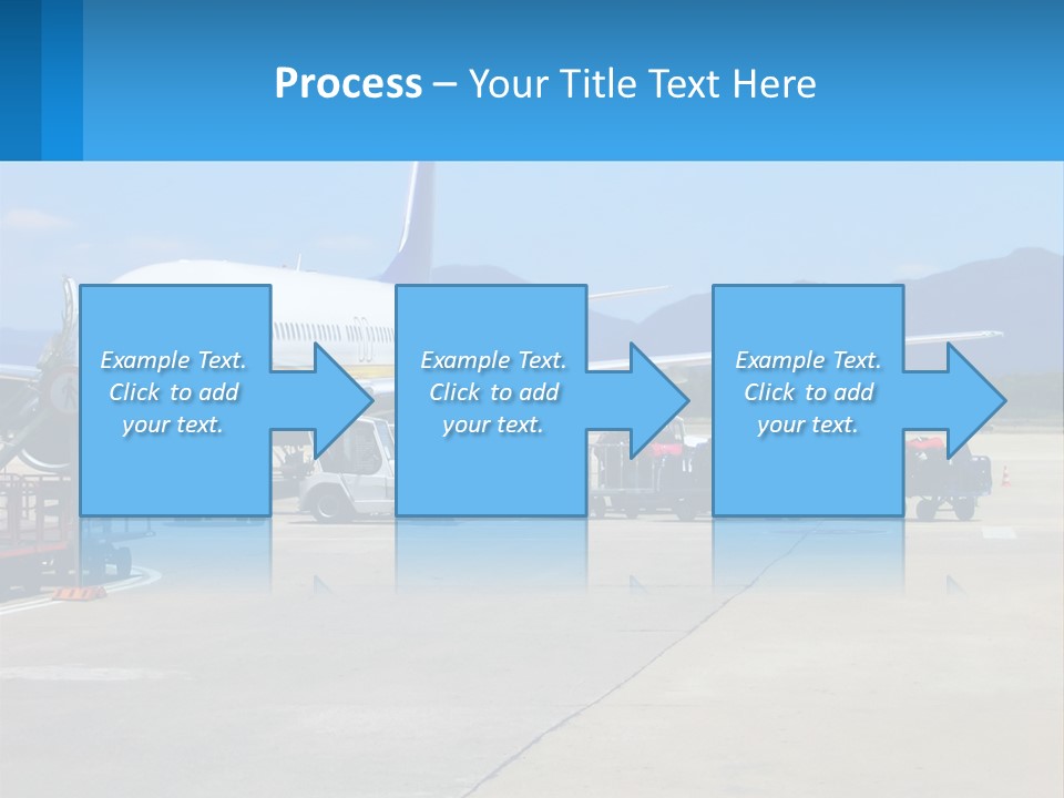 A Plane Is Parked On The Tarmac With Luggage PowerPoint Template