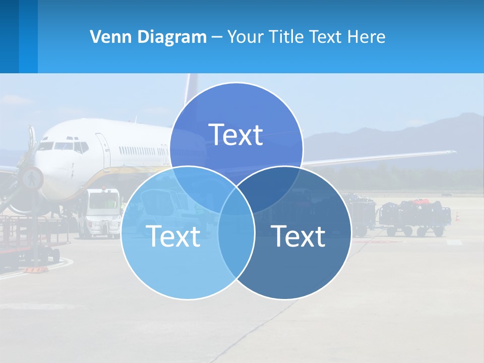 A Plane Is Parked On The Tarmac With Luggage PowerPoint Template