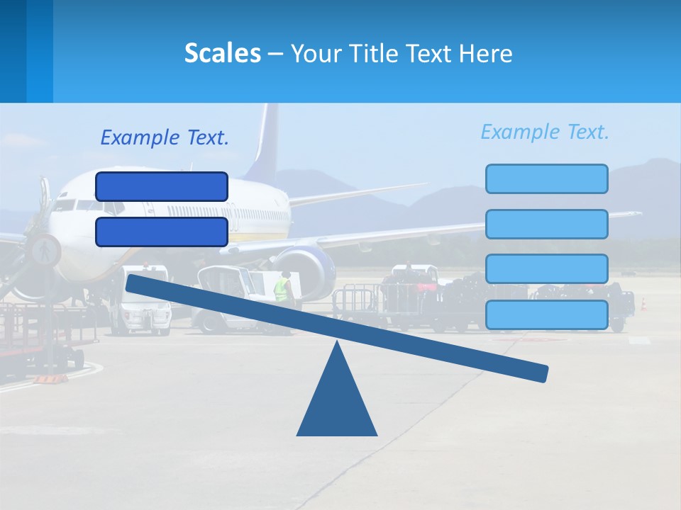 A Plane Is Parked On The Tarmac With Luggage PowerPoint Template
