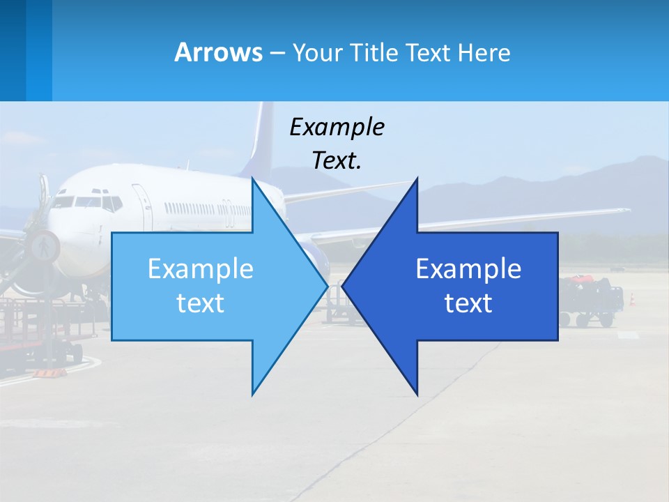 A Plane Is Parked On The Tarmac With Luggage PowerPoint Template