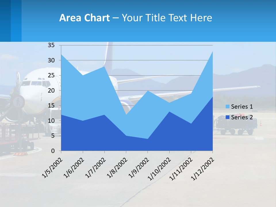 A Plane Is Parked On The Tarmac With Luggage PowerPoint Template
