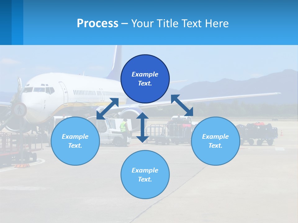 A Plane Is Parked On The Tarmac With Luggage PowerPoint Template