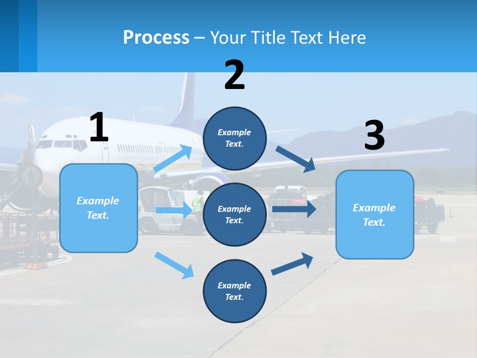 A Plane Is Parked On The Tarmac With Luggage PowerPoint Template