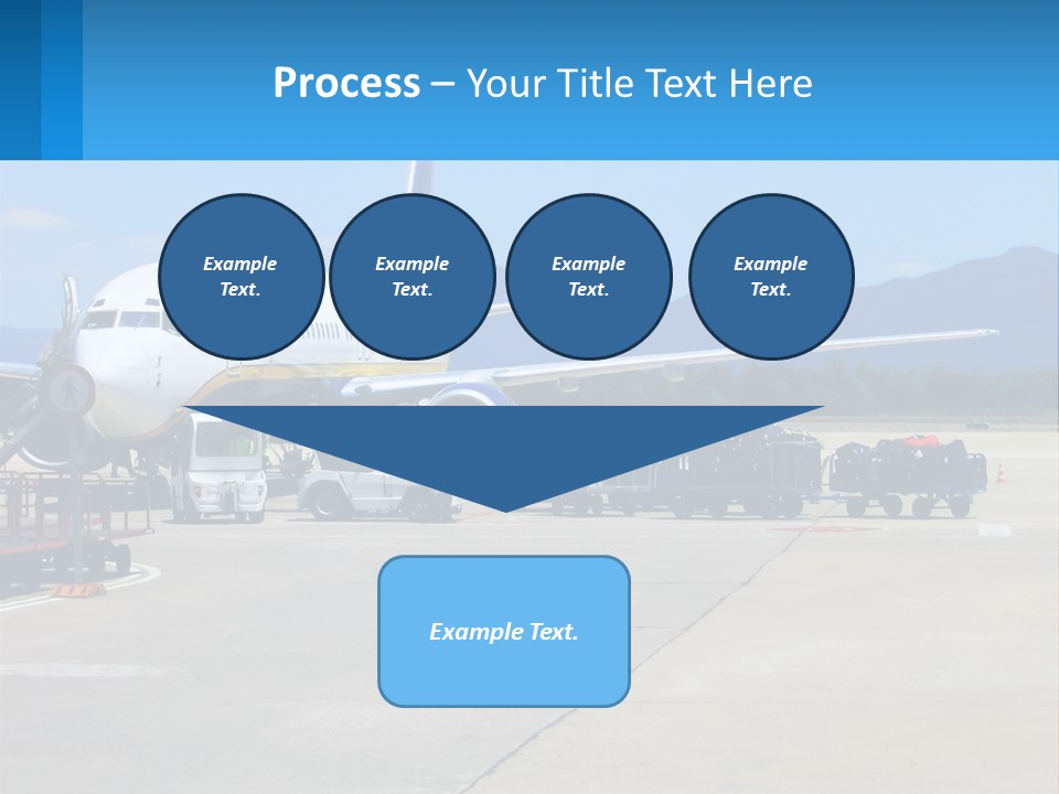 A Plane Is Parked On The Tarmac With Luggage PowerPoint Template