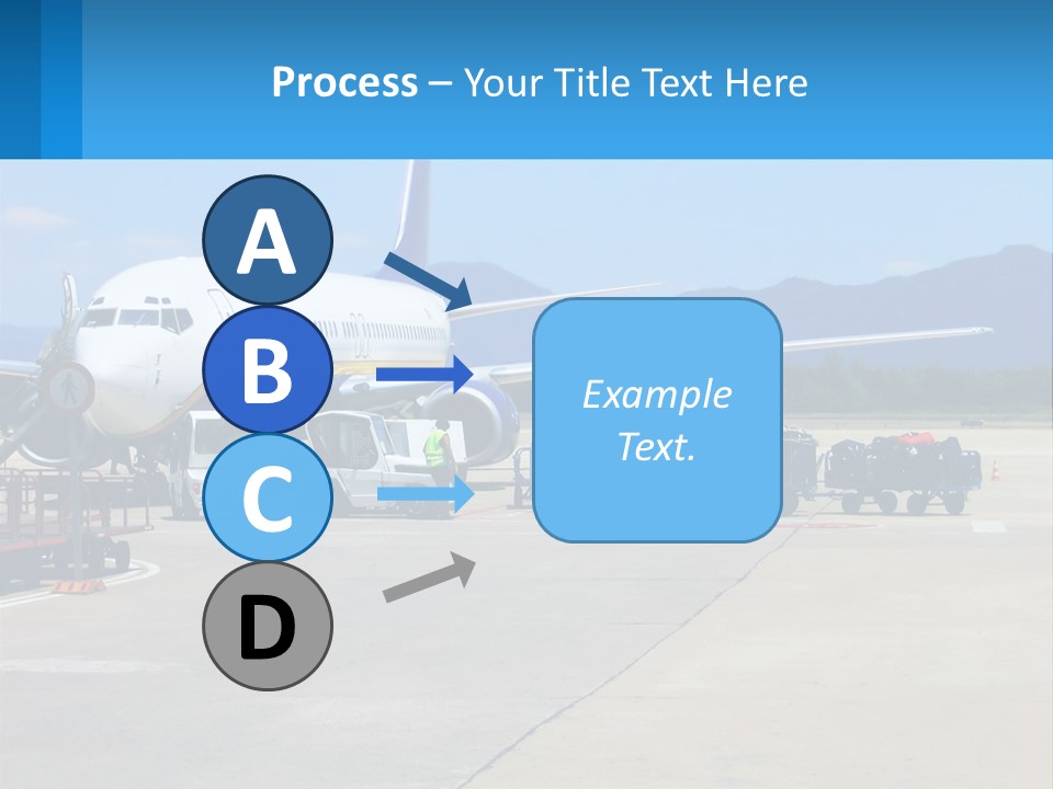 A Plane Is Parked On The Tarmac With Luggage PowerPoint Template