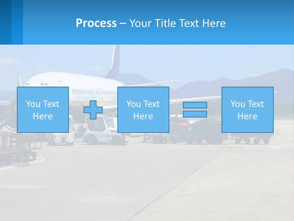 A Plane Is Parked On The Tarmac With Luggage PowerPoint Template