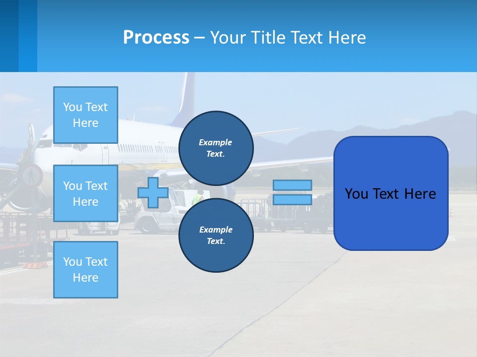 A Plane Is Parked On The Tarmac With Luggage PowerPoint Template