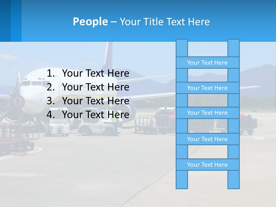 A Plane Is Parked On The Tarmac With Luggage PowerPoint Template
