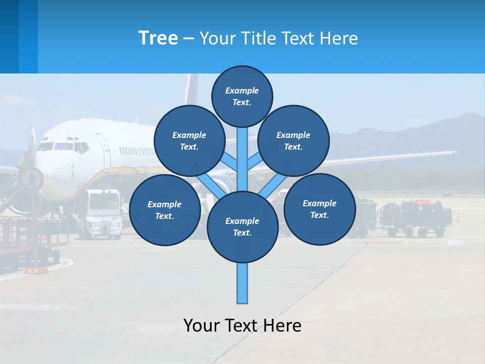 A Plane Is Parked On The Tarmac With Luggage PowerPoint Template