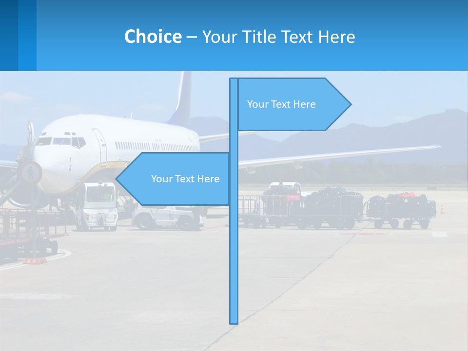 A Plane Is Parked On The Tarmac With Luggage PowerPoint Template