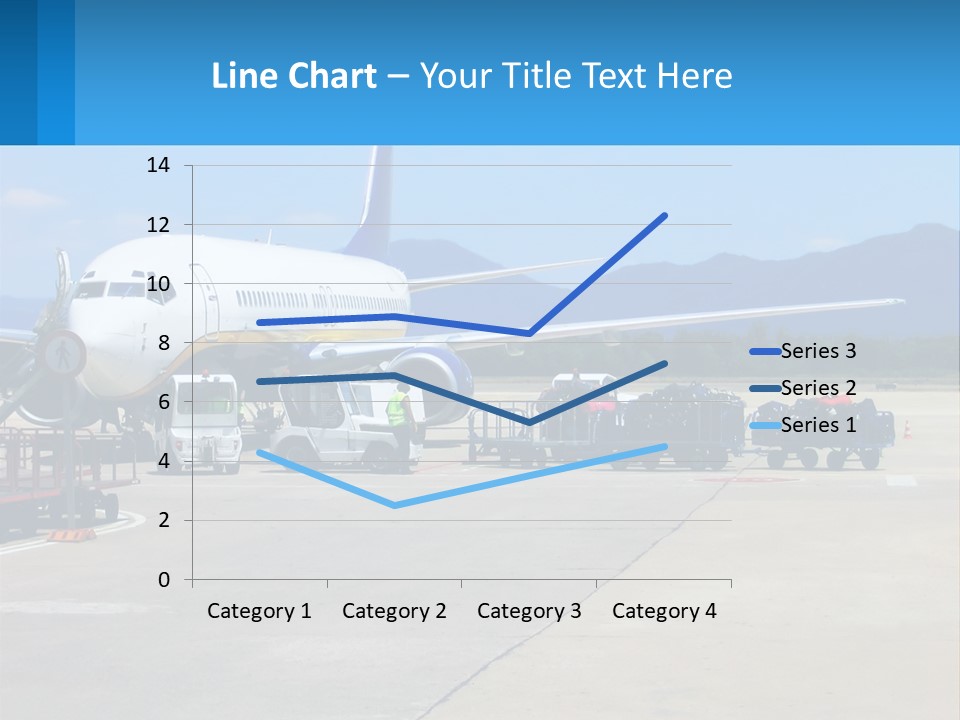 A Plane Is Parked On The Tarmac With Luggage PowerPoint Template
