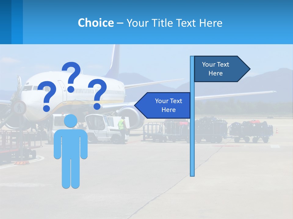 A Plane Is Parked On The Tarmac With Luggage PowerPoint Template