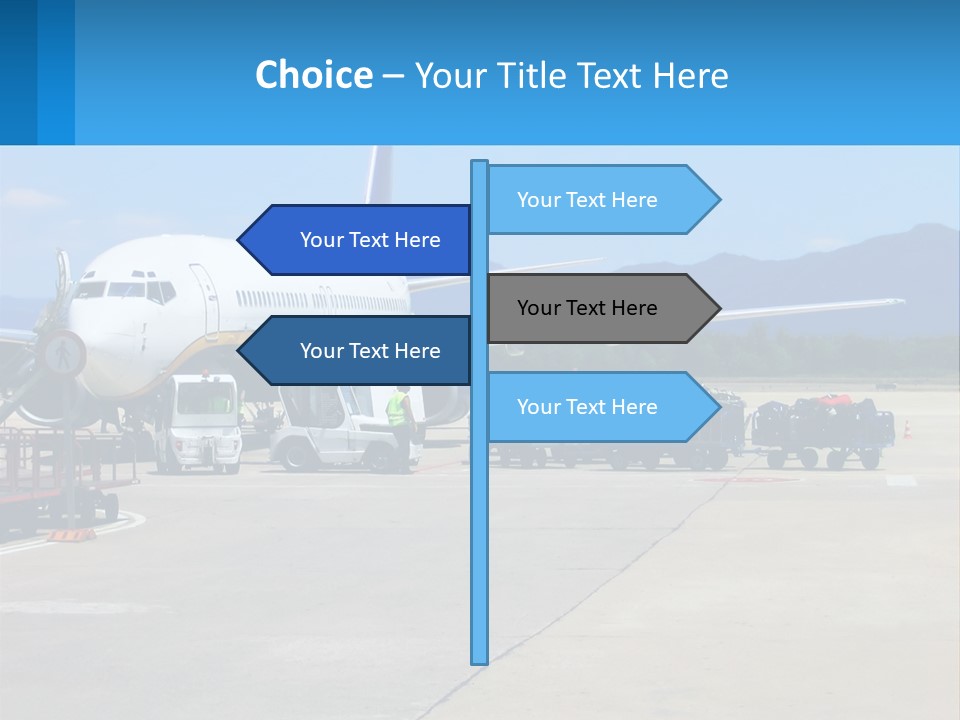 A Plane Is Parked On The Tarmac With Luggage PowerPoint Template