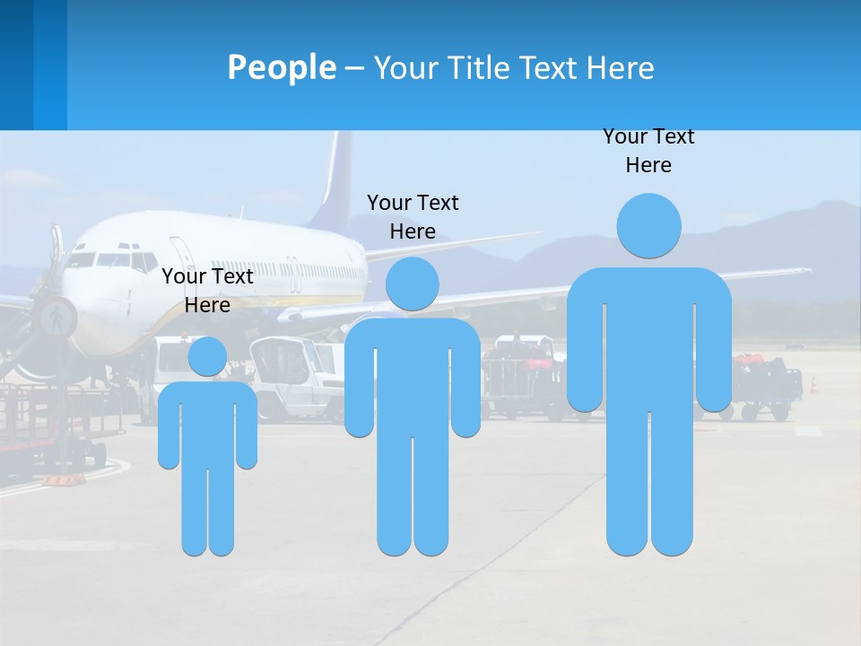 A Plane Is Parked On The Tarmac With Luggage PowerPoint Template