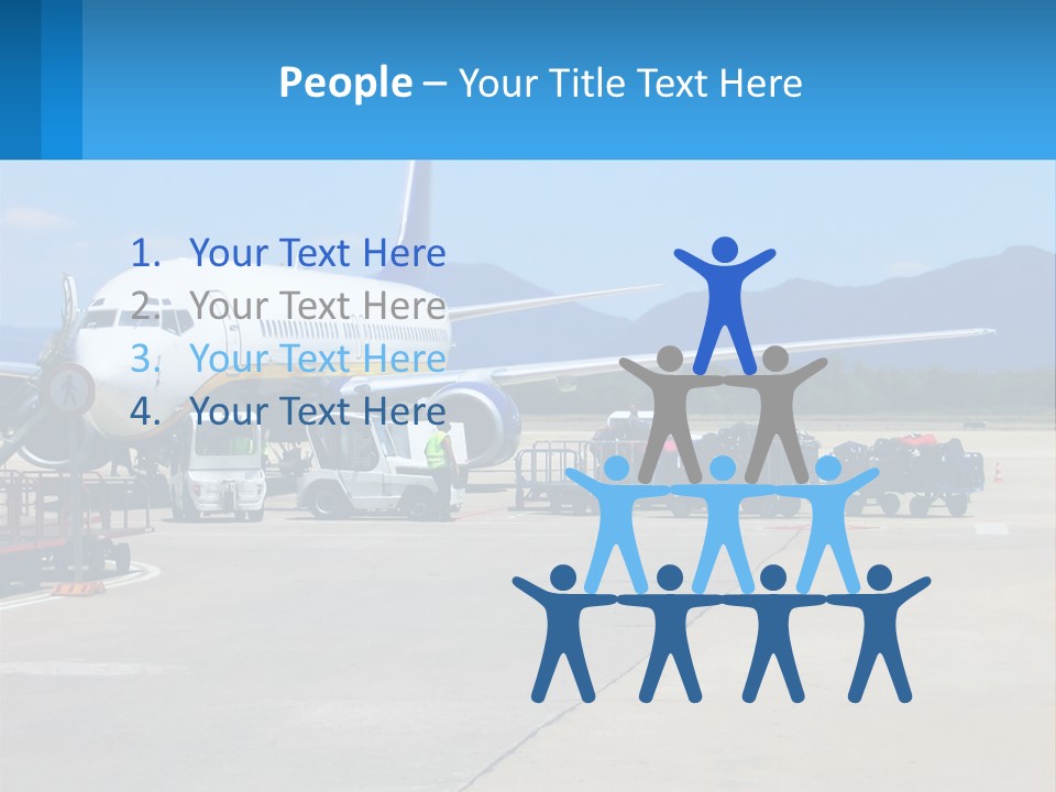 A Plane Is Parked On The Tarmac With Luggage PowerPoint Template