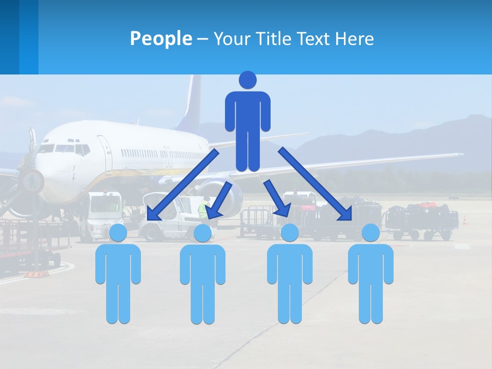 A Plane Is Parked On The Tarmac With Luggage PowerPoint Template