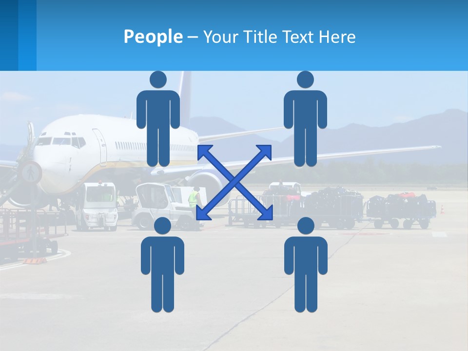 A Plane Is Parked On The Tarmac With Luggage PowerPoint Template