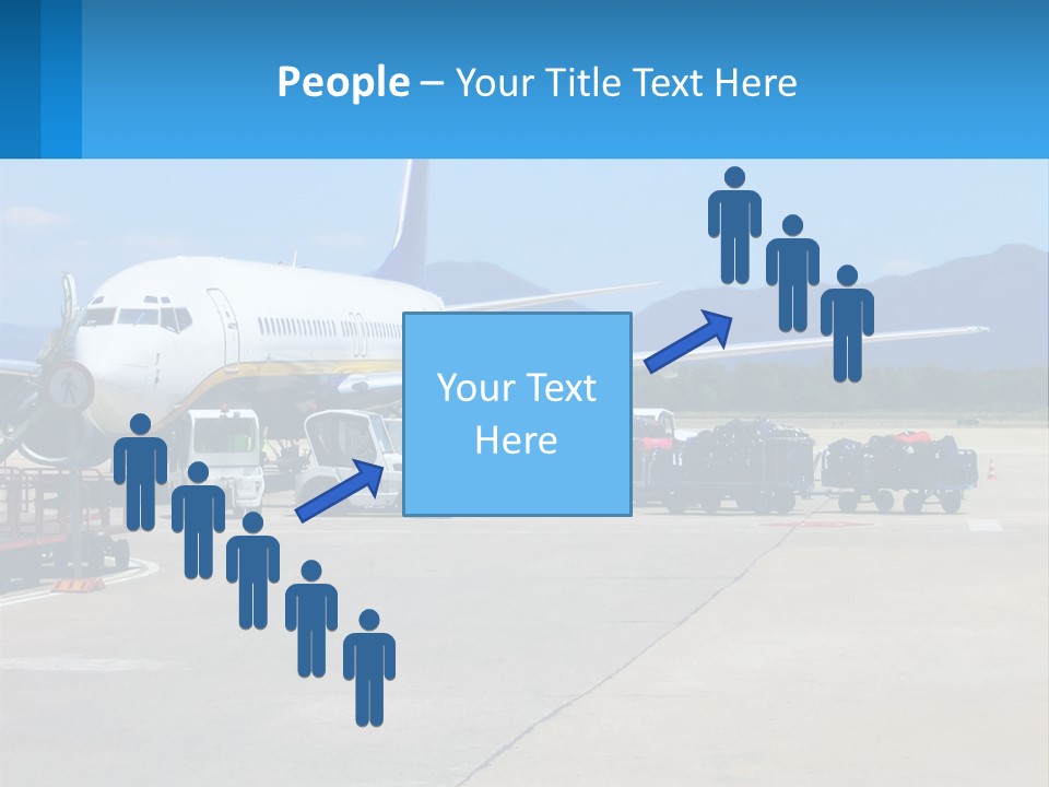 A Plane Is Parked On The Tarmac With Luggage PowerPoint Template